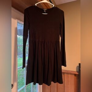 Black Long Sleeve Mini Dress